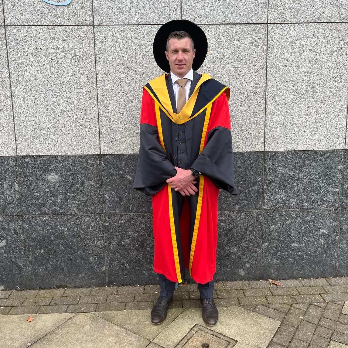 Congrats to former Rossie great and current Western Gaels footballer Cathal Cregg on receiving his Doctorate today. A PhD is no mean feat.  Dr Cathal from now on 😀

💙💛

@ConnachtGAA 
@RoscommonGAA 
@gaelspro 
@cathalcregg