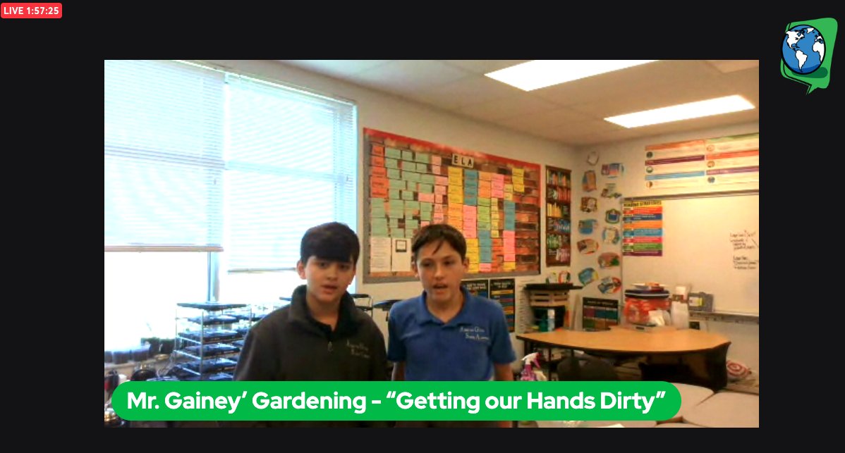 One more broadcast for today's #GlobalStudentShowcase Join @dene_gainey students to learn more about greenhouses and sustainability! @digcitinstitute @mbfxc @etamez #UNSDGs