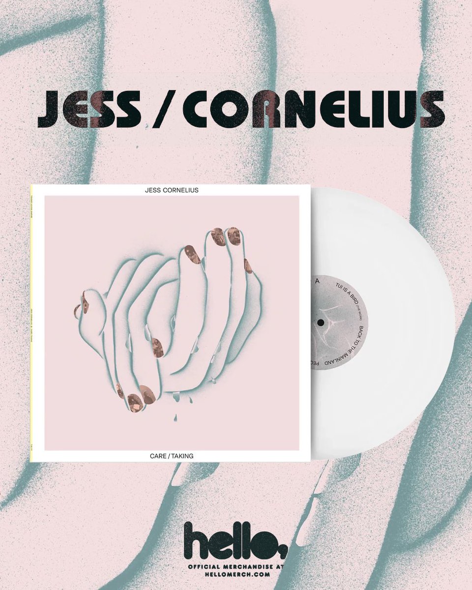 Pre-order new ‘CARE/TAKING’ oblivion white vinyl from @jess_cornelius_ now! 👀 Out 6/14 hellomerch.com/collections/je…