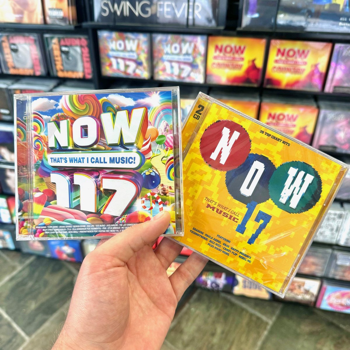 NOW 117 (yes, 117!) is out 💿 Get all your fave chart toppers on one album, or throw it back to the 90s with NOW 17 🎶 Grab yours right now @hmvtweets ✨ 📍 Find HMV on the Upper Mall, near Next 📍