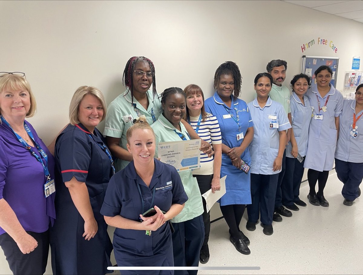 Celebrating our diamond 💎 Monica💎. She has been nominated by her colleagues as a diamond for all the work , support and care she gives to her patients and the NHS #BeMoreMonica #OurDiamond @ward12_trafford @TraffordHosp @markkeegan24