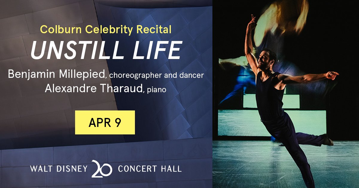 Choreographer and dancer @B_Millepied channels George Balanchine—the father of American ballet—as he invites audiences to “see the music, hear the dance” with “UNSTILL LIFE” on April 9. Don’t miss his return to the stage with pianist @atharaud. bit.ly/WDCH2324UL