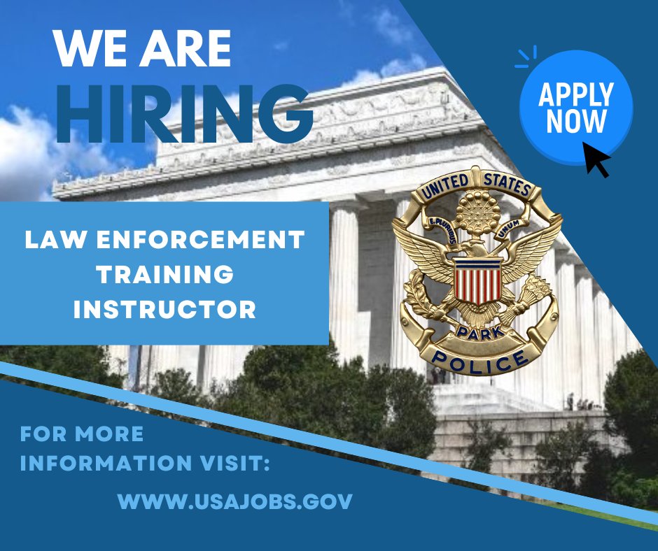 The USPP Office of Workforce Development is looking to hire a law enforcement training instructor. Visit ow.ly/ty1x50R9uiv for more information and apply today.