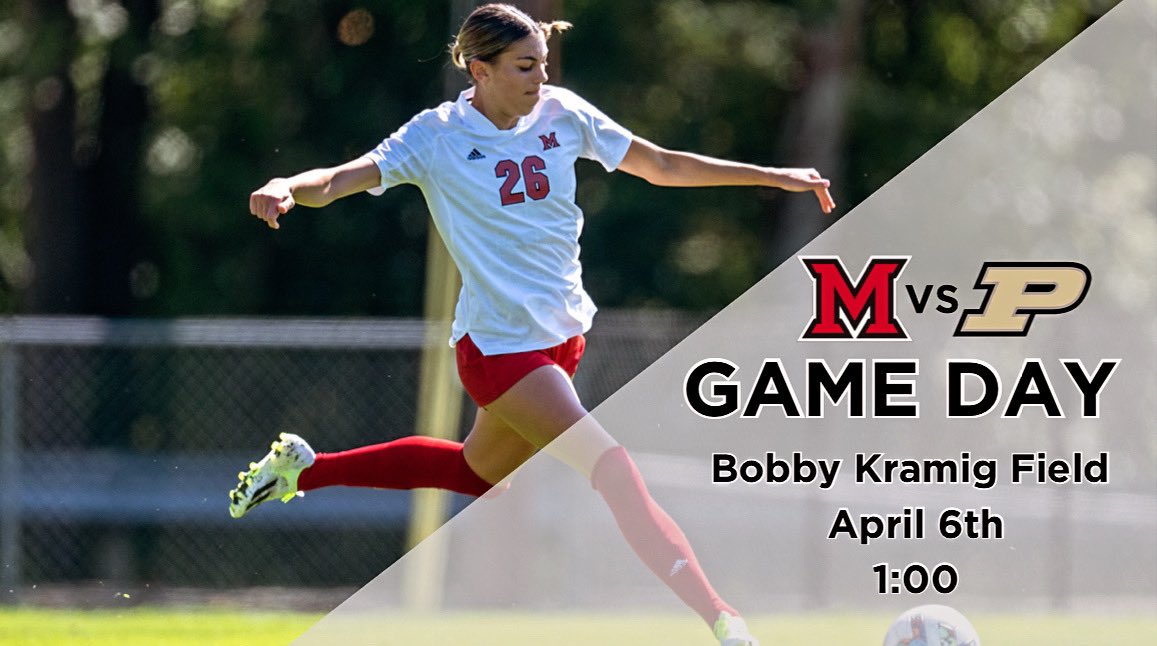 It’s finally here!! Tomorrow we have our first Spring game and we get to play at home!! #LoveAndHonor 🆚 @PurdueSoccer ⏰ 1pm est 🏟️ Bobby Kramig Field 📍 Oxford, OH 🎟️ FREE