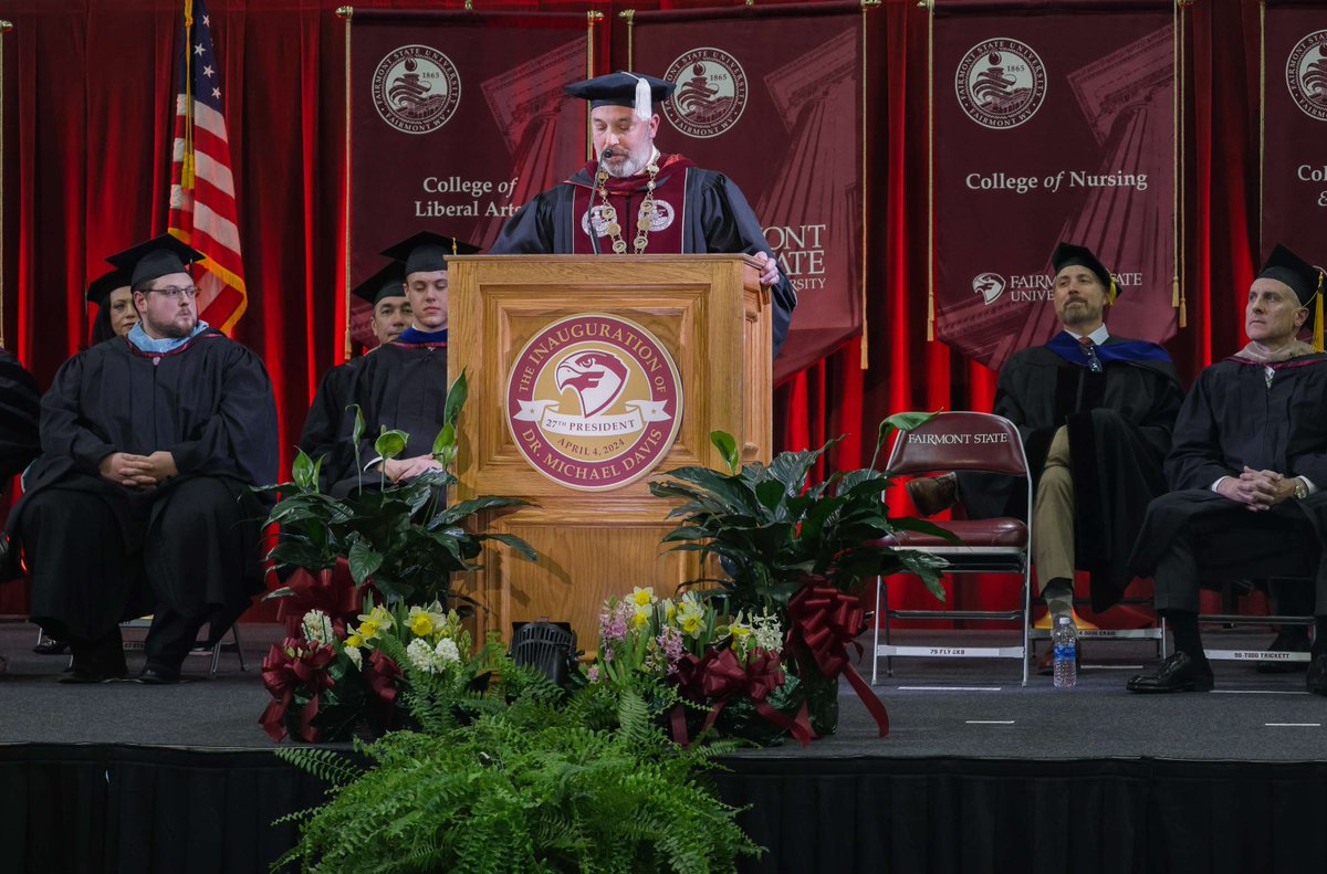 FairmontState's tweet photo. Yesterday we celebrated a huge milestone event, the Inauguration of Fairmont State University's 27th President Mike Davis!
Take a look at some of the highlights from yesterday. Feel free to share your photos from the event by tagging us or using the hashtag #PresidentMike. https://t.co/wDadC5FoRe