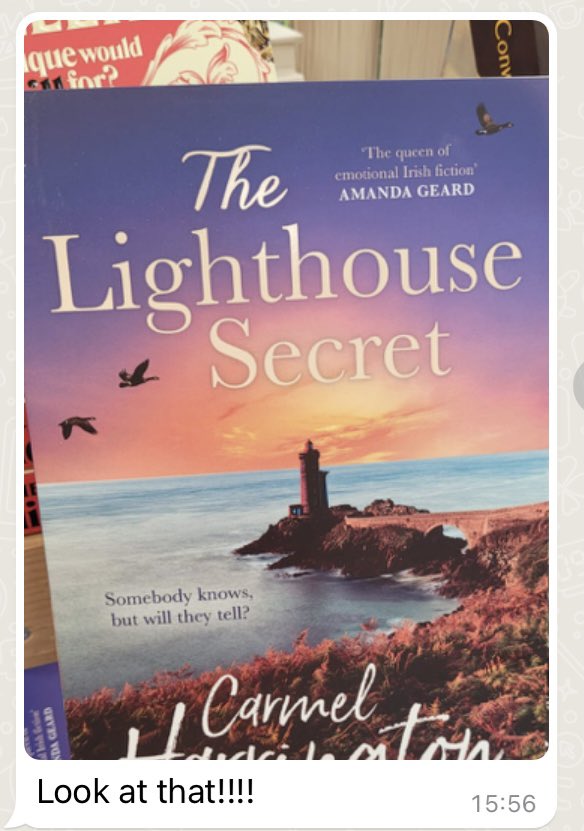 My friend spotted my quote in the wild😁 Reader: she bought it 💙 (and yes it is a brilliant novel - @thereadingpara this is the one I was talking about!) #thelighthousesecret @HappyMrsH 😊😊😊