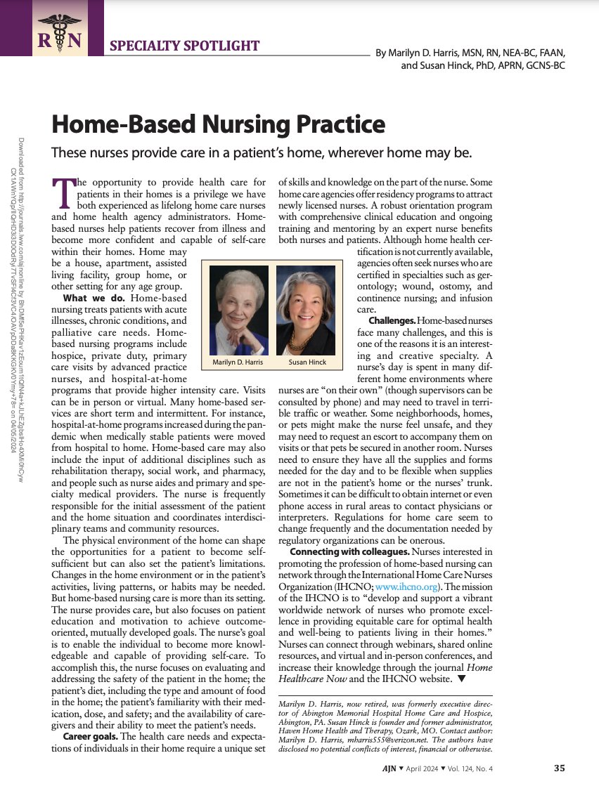 Read this month's Specialty Spotlight: 'Home-based nurses face many challenges, and this is one of the reasons it is an interesting and creative specialty.' ow.ly/hC8a50R9ufU #nursingspecialties