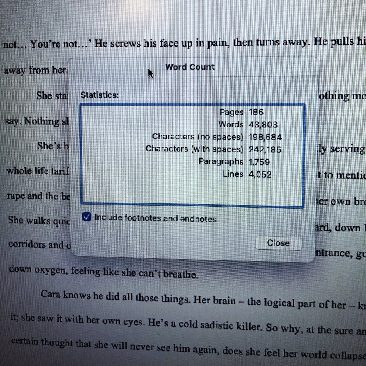 End of the week update: hovering around the mid-point but not quite there yet. But the story is coming together in a wonderfully gruesome way. Bit of a pause now for holiday… and some more plotting. #wip #serialkiller #crimefiction #bookstagram #workinprogress #authorlife