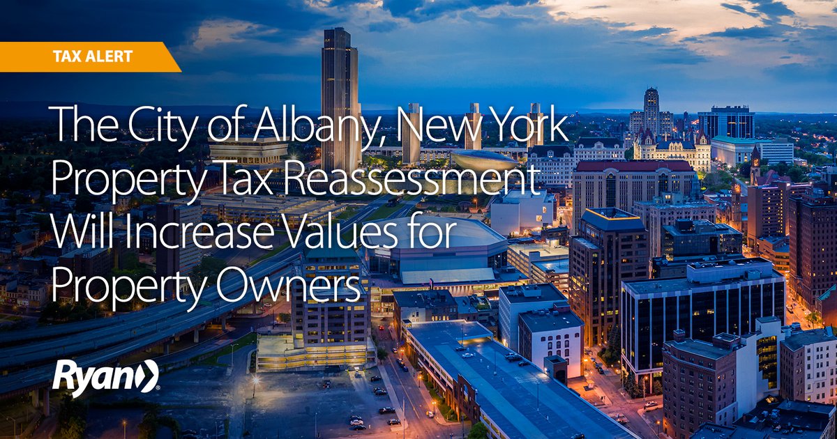 Property owners in Albany, New York should expect to receive property reassessment notices the week of April 8, 2024, reflecting significant value increases across commercial and residential properties. Learn more here. tax.ryan.com/news-and-insig…