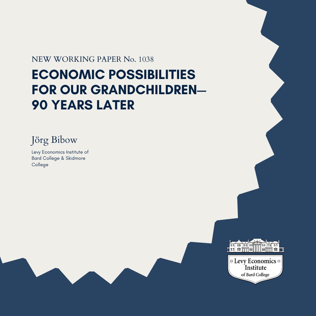 FEATURED: Revisiting Keynes' 1930 essay, Jörg Bibow discusses the three broader trends identified by Keynes that he expected would come to characterize the socio-economic evolution of advanced countries under individualistic capitalism. Read now: levyinstitute.org/publications/e…