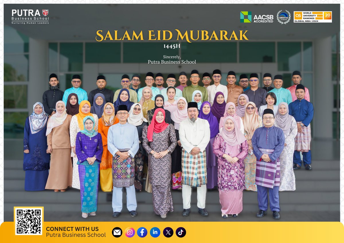 Wishing you a blessed Eid Ul-Fitr, filled with happiness, prosperity, and cherished moments with your loved ones. Salam Eid Mubarak to all Muslim brothers and sisters around the world from Putra Business School!

#Eid2024 #EidUlFitr2024 #HariRaya2024