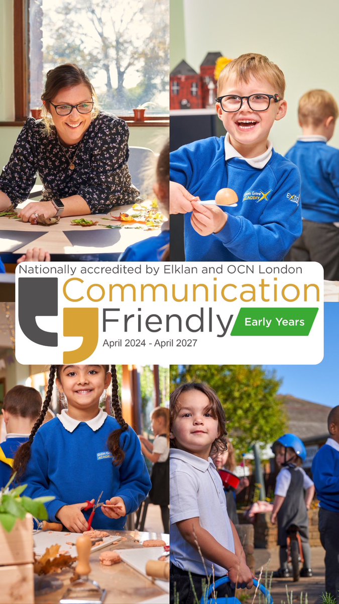 COMMUNICATION FRIENDLY We’re thrilled to announce that we have now received our Elklan accreditation, which means we’re recognised as a ‘communication friendly’ setting. A huge well done to @GEliseM30, Mr Nicholson and our Early Years team. cc:@extoltrust & @ElklanTraining