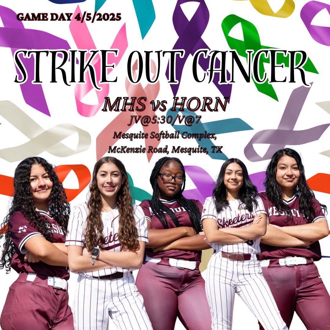 🎗️💖 Come show your support as we #STRIKEOUTCANCER with our hometown game vs @LJSoftball tonight! #SkeeterNation
