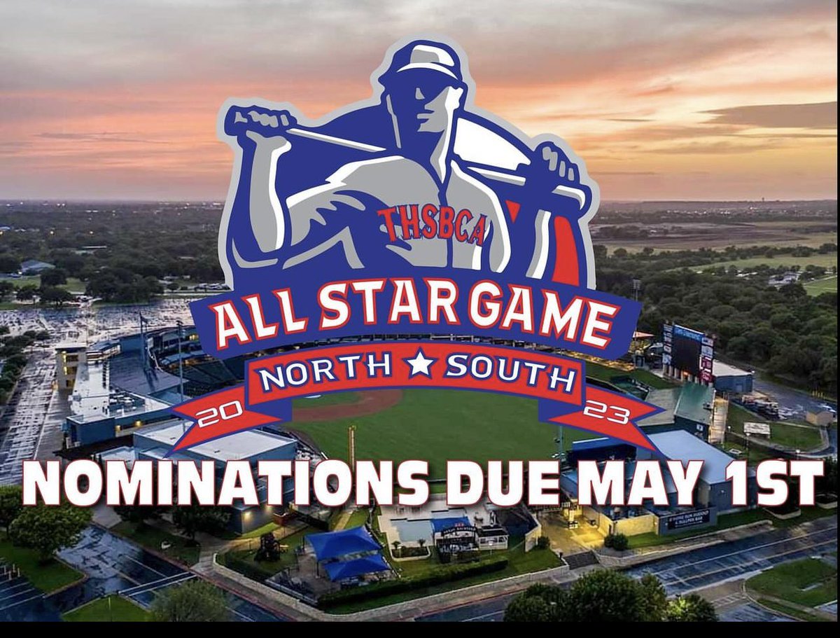 Coaches , senior All Star nominations are due May 1st .. go to @thsbca web site for forms