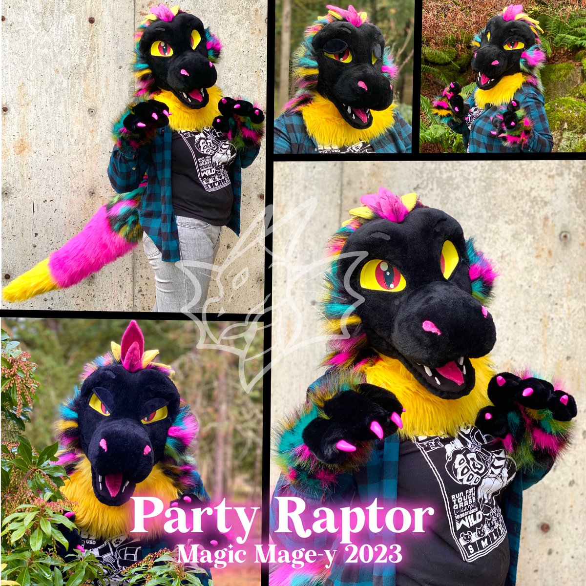 MagicMagey's tweet photo. Happy #FursuitFriday!

I have 3 premades looking for homes! All include the head, hands, tail, &amp; 3 sets of eyelids!

🏝️ Beach Dragon 🏝️
Collab w/ @Cannibal_ish 
💲2️⃣0️⃣0️⃣0️⃣

🌺 Tropical Canine 🌺
Collab w/ @NaritaCoree 
*link to purchase in replies*

⭐️ Party Raptor ⭐️
💲1️⃣8️⃣0️⃣0️⃣ https://t.co/arTUcPYk4F