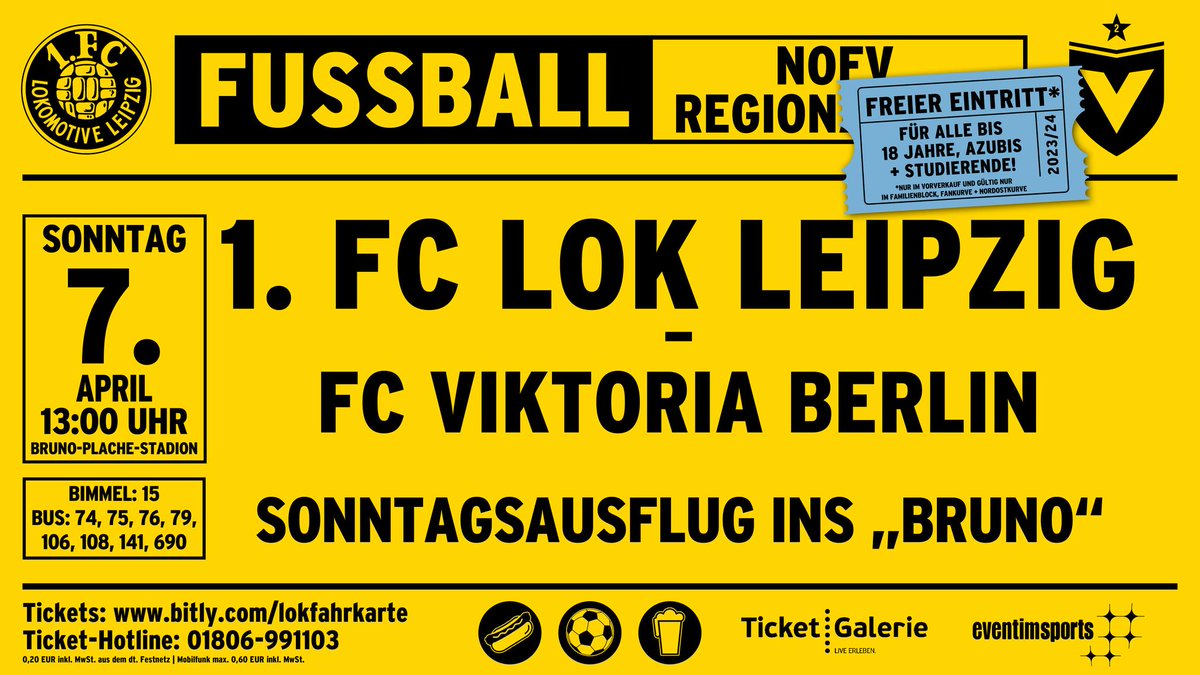 Am kommenden Sonntag sagen die Meteorologen einen sommerlichen Tag mit Temperaturen um die 23 Grad voraus. Ideales Wetter für einen Familienausflug zur Loksche nach Probstheida! Zu Gast ist diesmal die Viktoria aus Berlin. ☀️😎 👉 bit.ly/Lok-Tickets #fußballpur