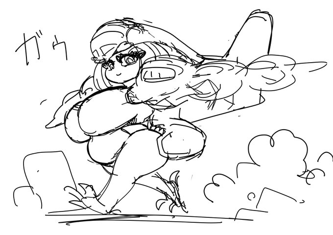 ガウちゃんのラフ
翼幅160mの巨女ハーピー 