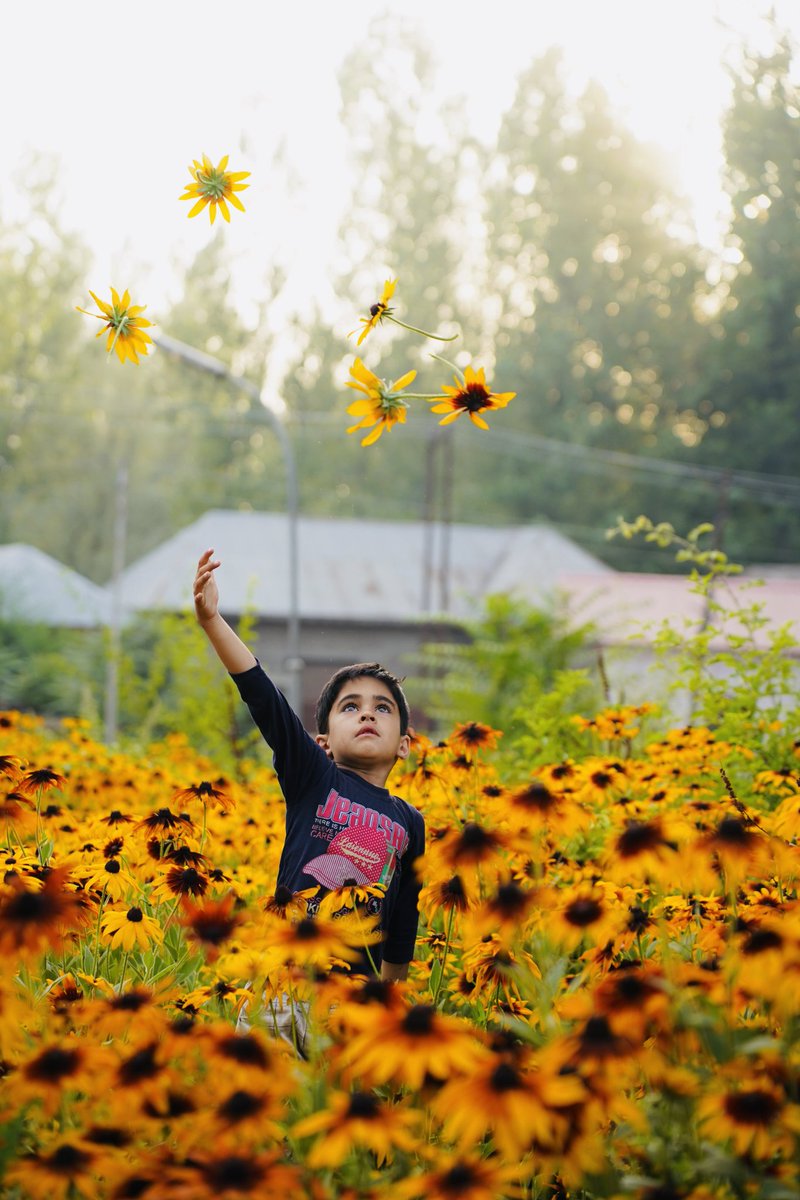 In the picturesque flower valley of Kashmir, a young boy's laughter echoes through fields of vibrant blossoms. 
#Kashmir
#KashmiriBoy 
#Kashmiri 
#NatureBeauty 
#naturelovers
#PeaceAndLove
#ProsperousKashmir