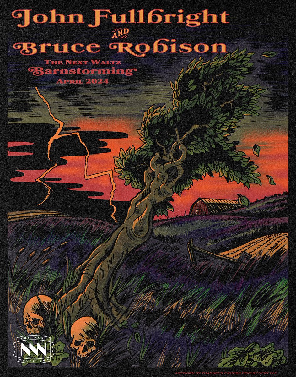 TOMORROW: John Fullbright and @brucerobison’s The Next Waltz Barnstorming with special guest @tonykamelmusic from Wood & Wire 🎶 Show @ 8pm | Doors @ 7pm 🎫 bit.ly/3TXKsz6