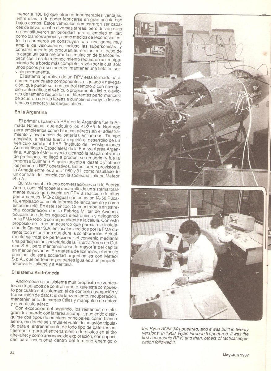 'Los RPV en la Argentina'
Aeroespacio Nro 457, Mayo-Junio 1987