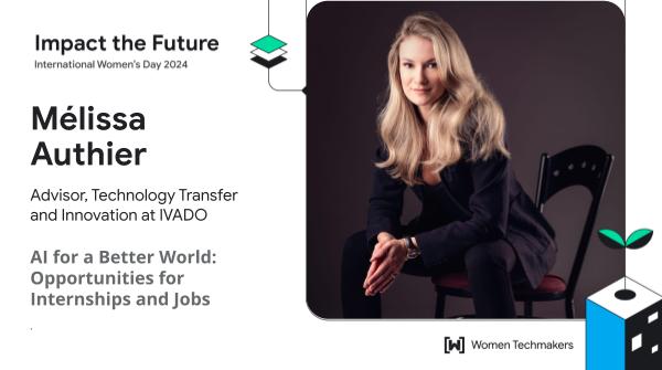 DrNadiaTahiri's tweet photo. 🎉 Let's give a big round of applause to our speaker, Mélissa Authier! 📷Don't miss the opportunity to hear Mélissa speak about 'AI for a Better World: Opportunities for Internships and Jobs' !! 📷 https://t.co/HpGIR3mPzS 
#IWD2024 #WTMImpactTheFuture https://t.co/YLFuNYu7XB