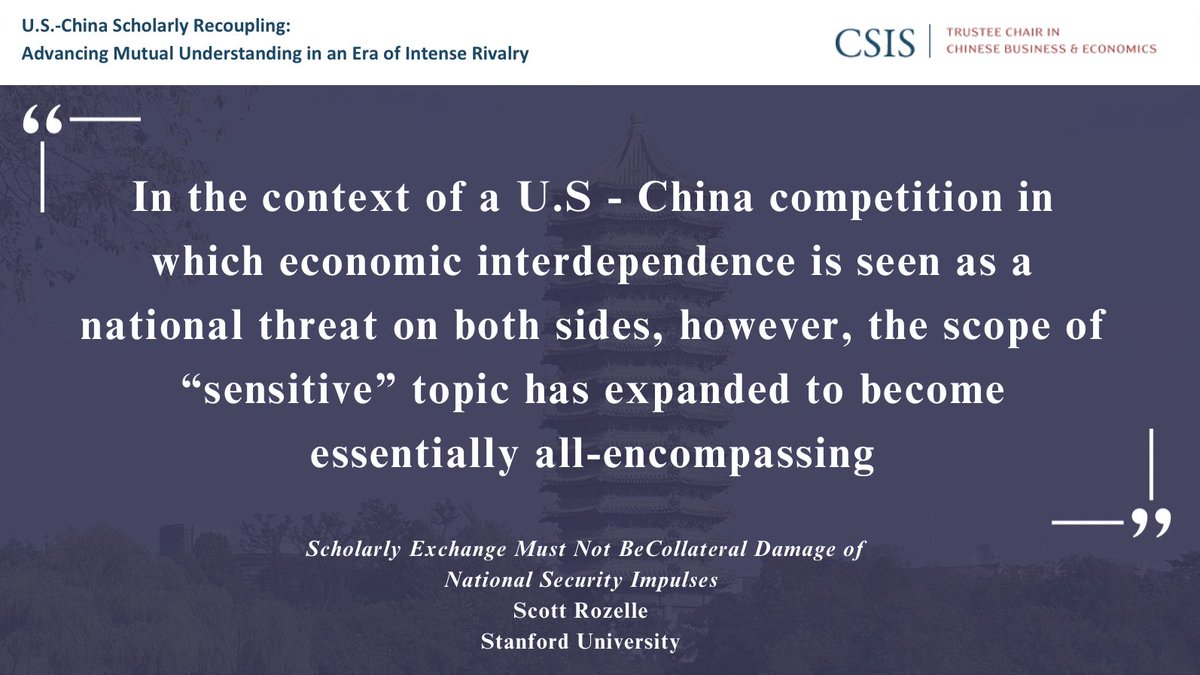 Read @rozelle_scott from @StanfordSCCEI's chapter in our latest report on U.S.-China Scholarly Recoupling here: csis.org/analysis/us-ch…