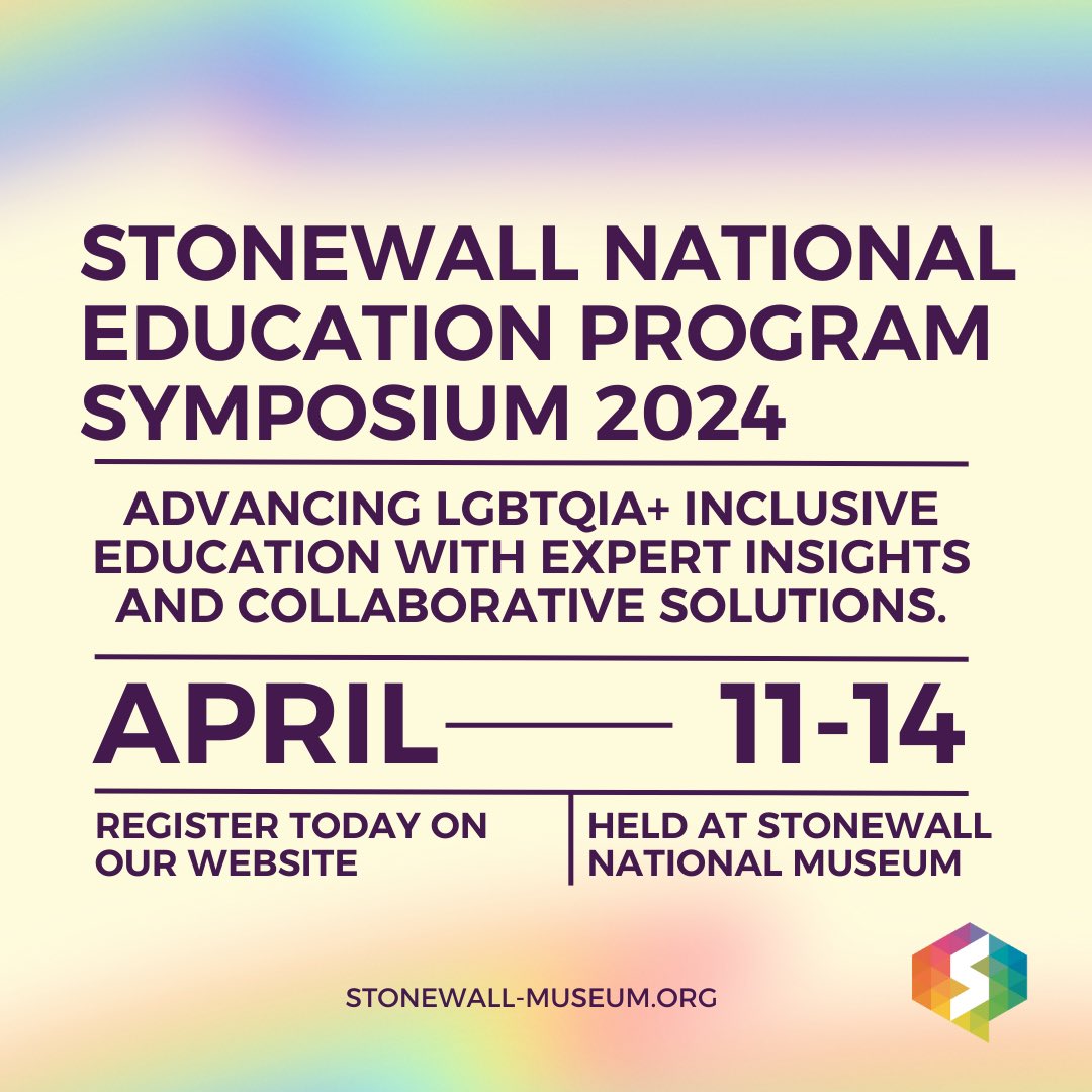 Join us at SNEP 2024 Symposium for a transformative experience,  featuring expert panels, workshops, and networking opportunities. Let's advance LGBTQIA+ inclusive education together! April 11th - 14th. Register Now! 👉 stonewall-museum.org/snep-2024-regi… #SNEP2024