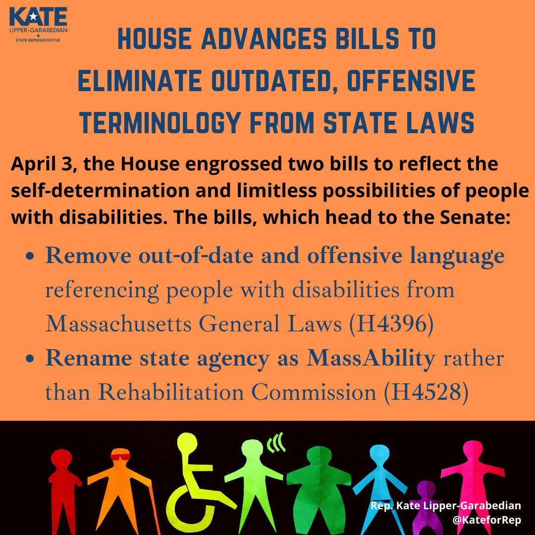 This week, I voted with House to engross 2 bills to reflect self-determination & endless possibilities for persons with disabilities. TY @RonMariano @RepMichlewitz @RepMichaeljfinn @jaylivingstone for your leadership! More - buff.ly/4cOn52b. #mapoli