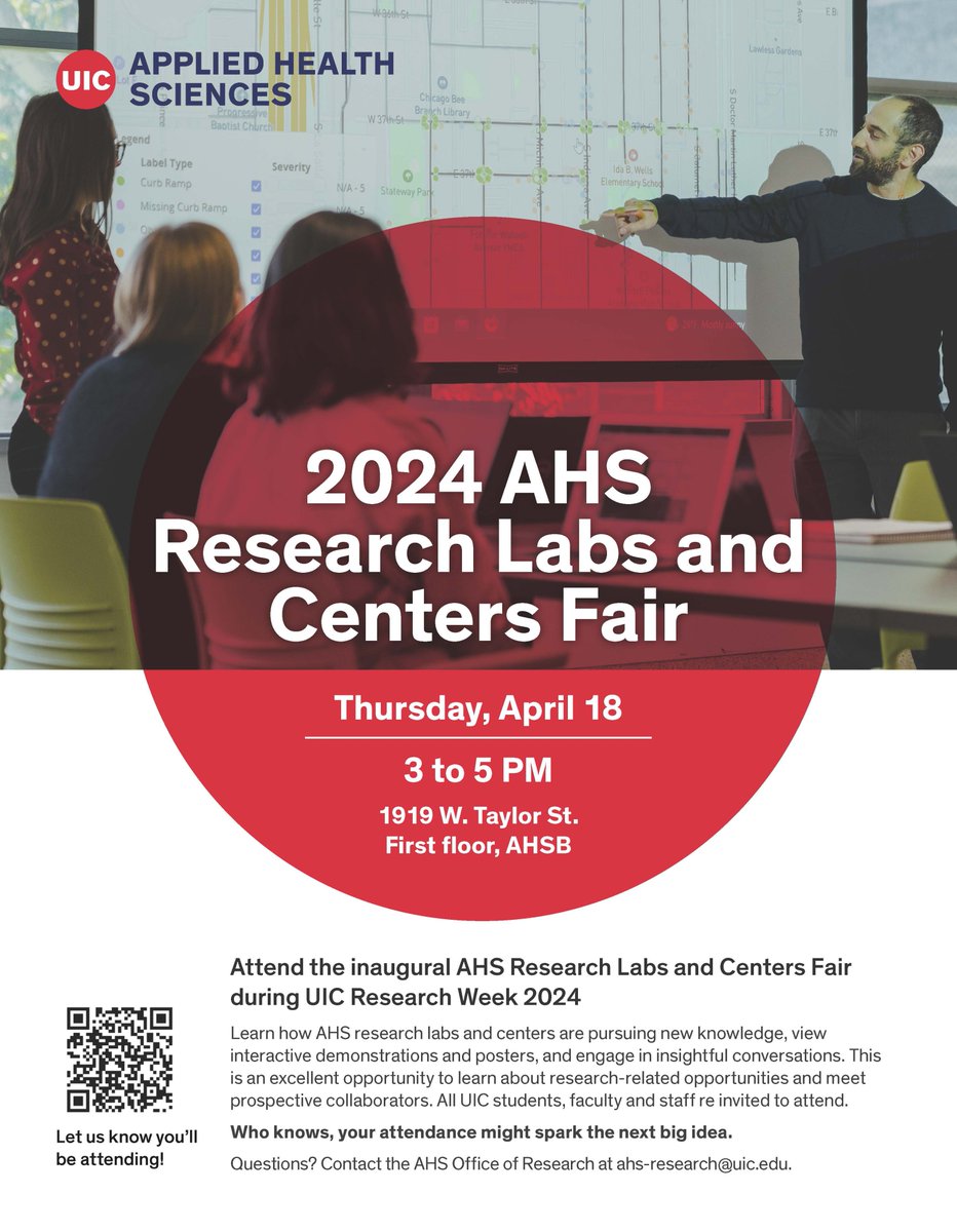 Learn how #UICAHS research labs and centers pursue new knowledge. Join us at the inaugural AHS Research Labs and Centers Fair during UIC Research Week 2024: ahs.uic.edu/events/2024-ah…