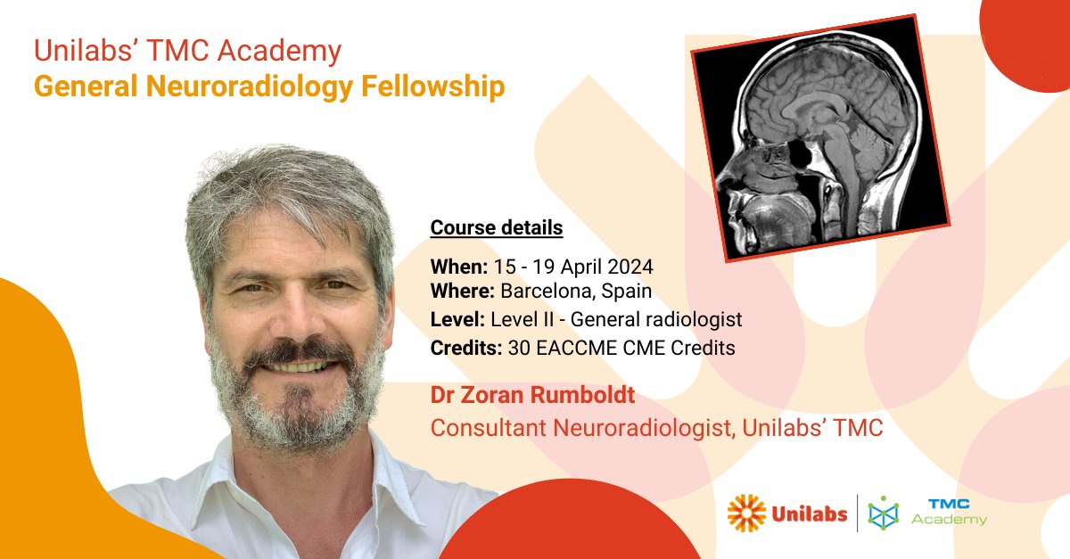 #Unilabs’ Dr Rumboldt is using his 20 years' experience to train the next generation of neuroradiologists. His general neuroradiology fellowship, for radiologists reporting neuroradiology cases or those seeking sub-specialisation, is available in April ⤵️ academy.telemedicineclinic.com/fellowships/37…