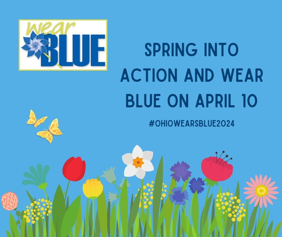 Spring is here, and Wear Blue is just around the corner! Wear blue on April 10 to raise awareness that child abuse is preventable.

#OhioWearsBlue2024 #myveryownblanket1999 #fostercare #children #childabuse