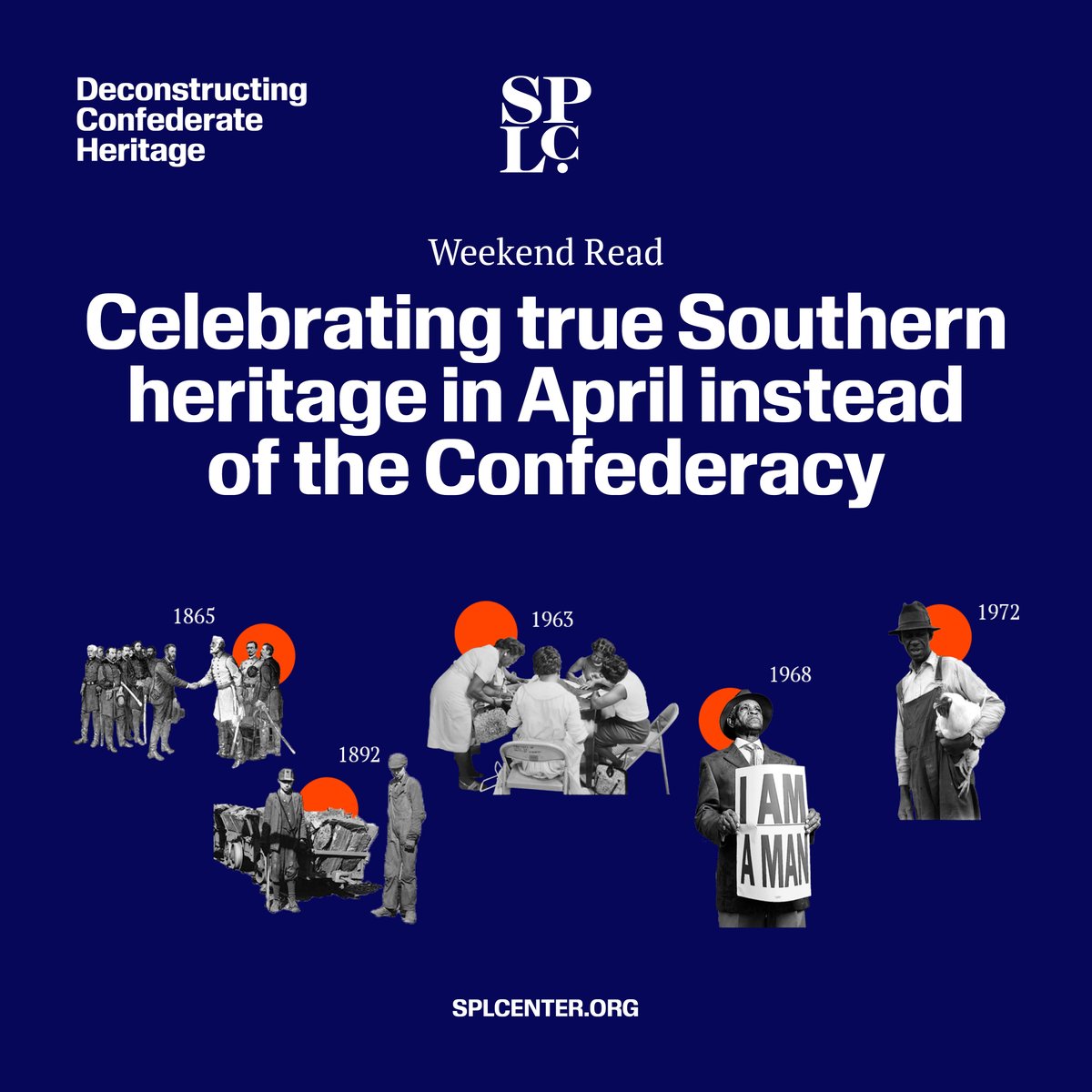 Make no mistake – the Confederacy and individuals who fought for slavery and white supremacy represent hate, not heritage.

This April, join the SPLC in celebrating true Southern heritage using this list of key anniversaries✨:bit.ly/49sKO5f

#WhoseHeritage #RefuseHate