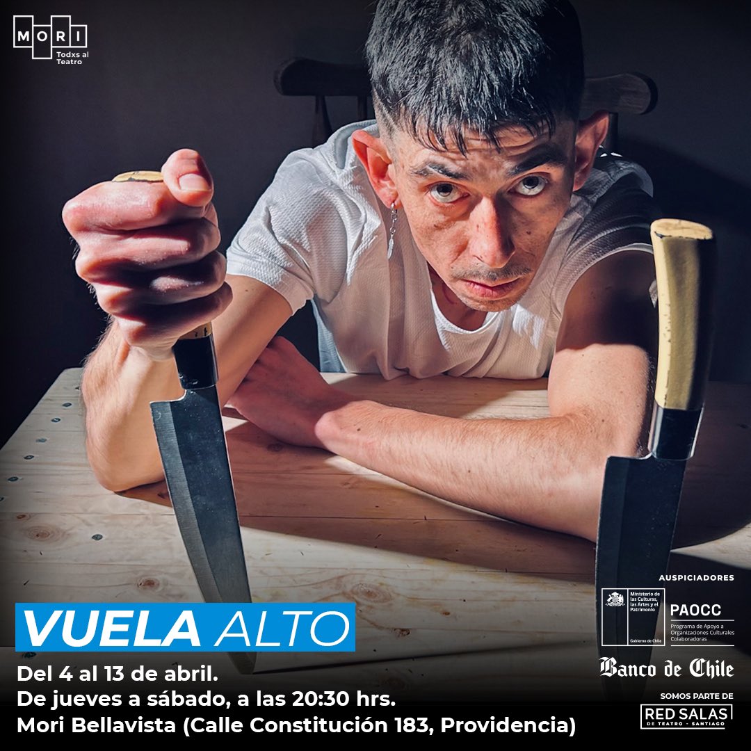 VUELA ALTO ❤️‍🩹 De jueves a Sábado, 20:30 hrs. Mori Bellavista (Constitución 183, Providencia) 🎟️ Entradas en @ticketmastercl .