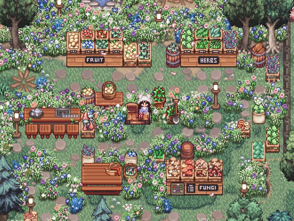 stardew valley farmers market, now open for business 🌽🍋