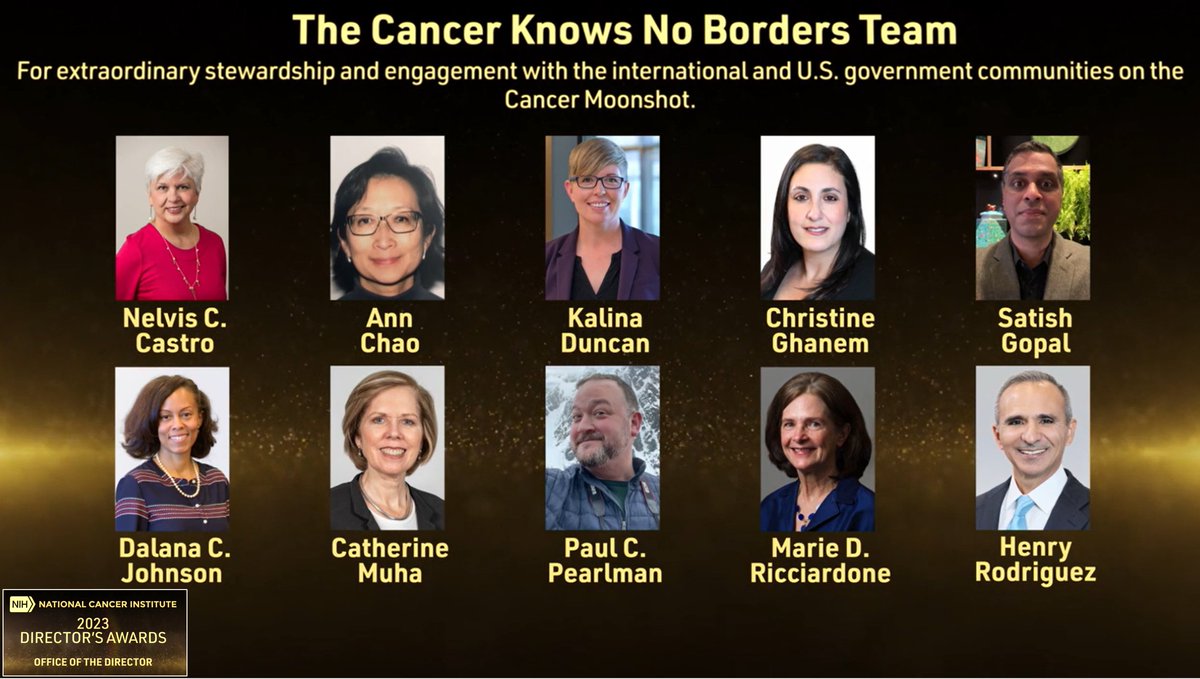 Teamwork makes the dream work! 🚀 Honored to receive a @theNCI Director's Award with my amazing colleagues for our commitment to fostering international and U.S. government collaboration on the #CancerMoonshot. Together, we're changing the world! 🏆