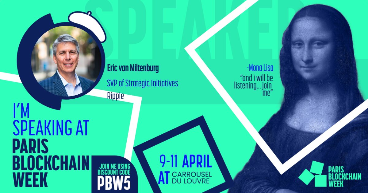 I’ll be on stage at @ParisBlockchainWeek sharing my thoughts on decentralized finance, real world utility for digital assets at <a href="/Ripple/">Ripple</a>, stablecoins and more – looking forward to a week of great conversations in Paris!🇫🇷