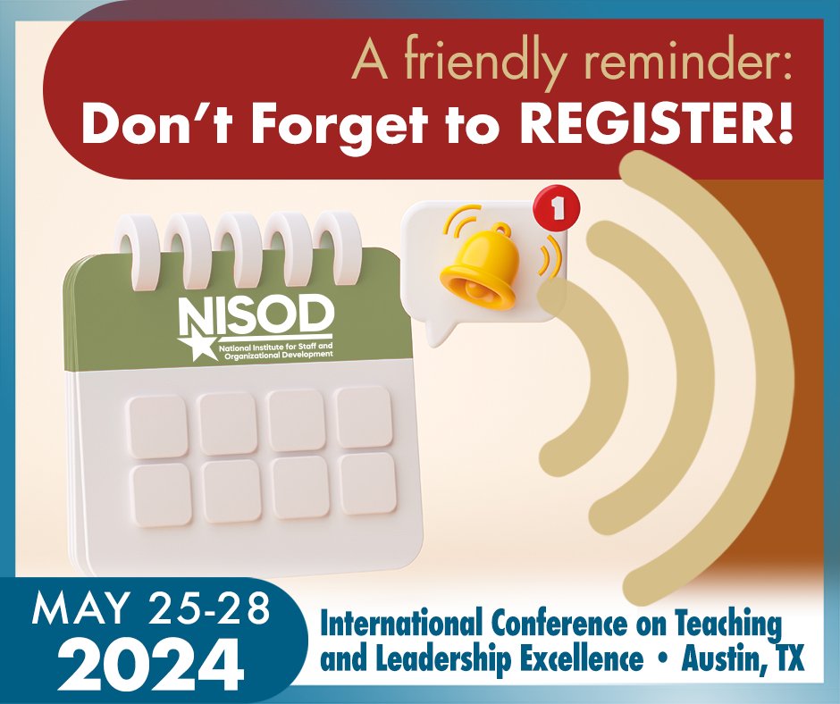 Don't forget to register by today to take advantage of the Super Early Bird Registration rate! nisod.cc/conference