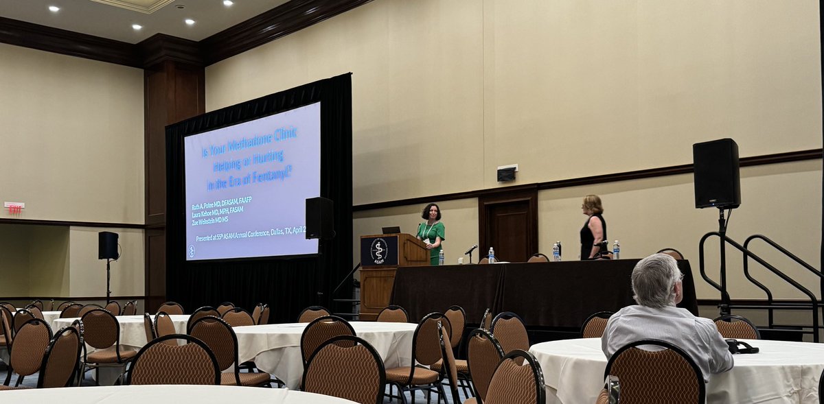 “@ZoeWeinstein is awesome!” - Dr. Potee. I couldn’t agree more! Fantastic talk at ASAM by Drs. Weinstein and Potee about methadone use in the fentanyl era. #ASAM2024