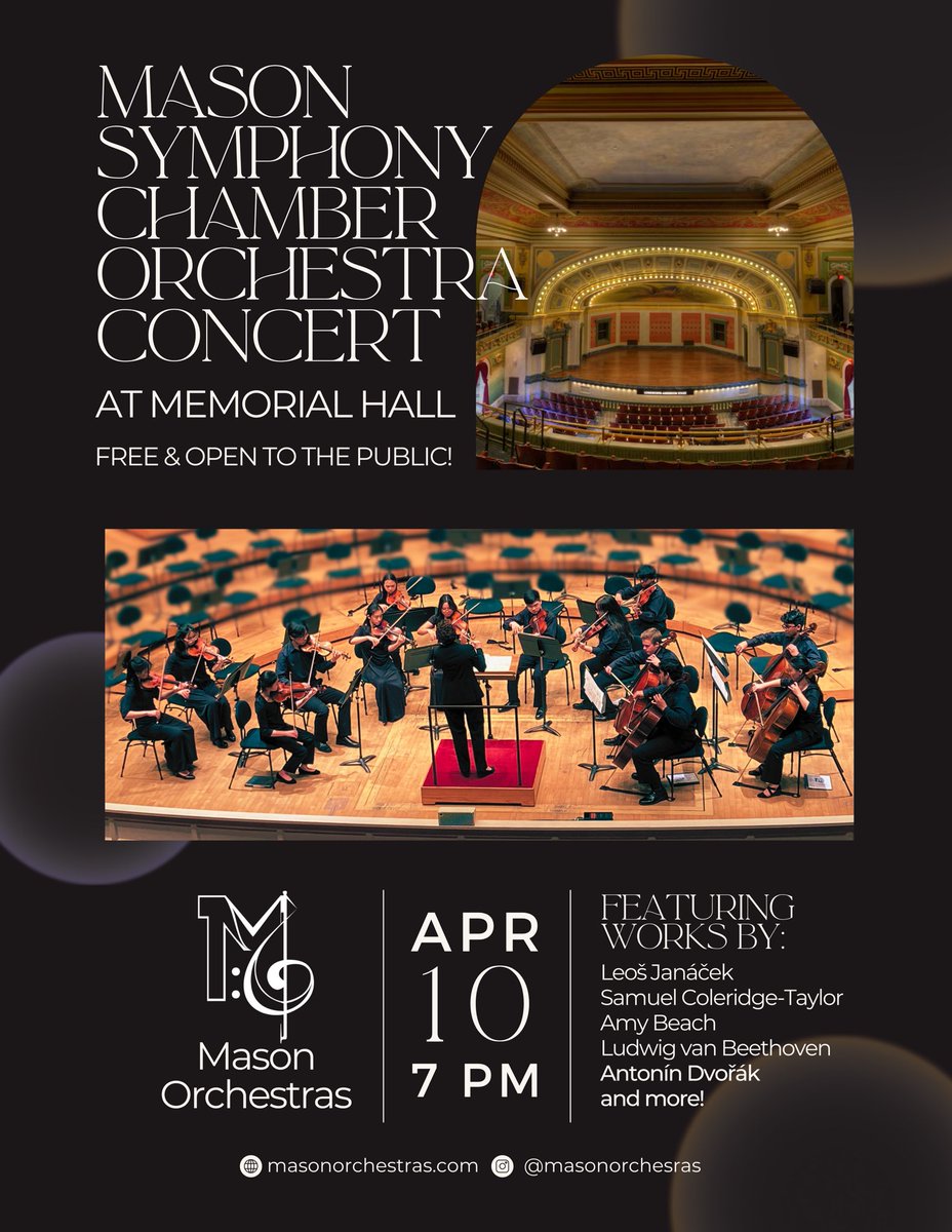 You are invited to attend a special performance by our outstanding MHS Chamber Orchestra! They will be performing at Cincinnati Memorial Hall on Wednesday, April 10th at 7pm. Included on the program will be string chamber orchestra music, chamber ensembles, and solo performances.