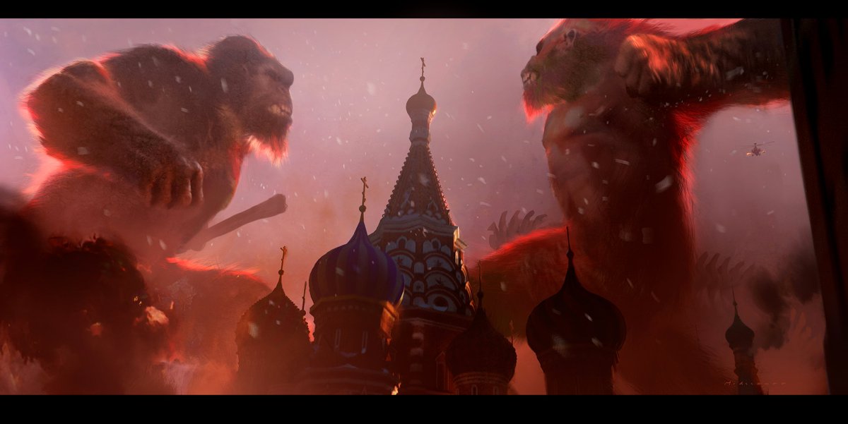 Early concept of Skar King fighting Kong #GodzillaXKongTheNewEmpireTH