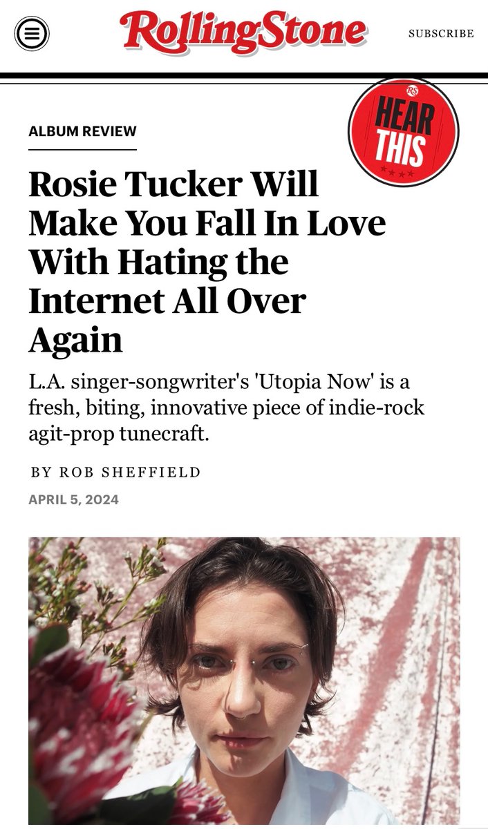 How I love this Rosie Tucker album. “You will be with me when I die alone,” indeed. rollingstone.com/music/music-al…