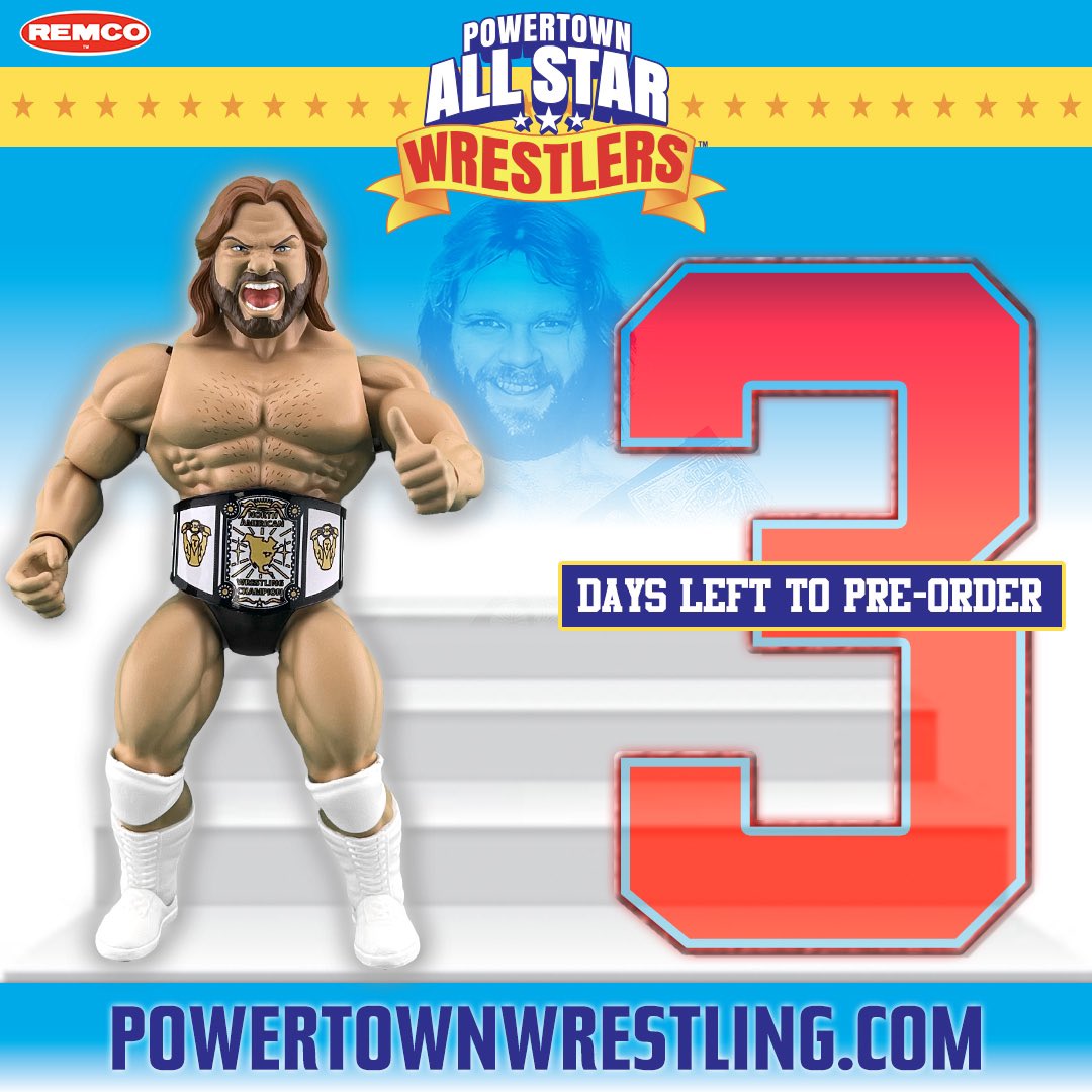 🌟 3 DAYS LEFT to Pre-Order Your Remco PowerTown AllStar Wrestlers! 🌟 📆 Closing Date: Monday, April 8, 2024, at 12 pm, noon EST Pre-order now through powertownwrestling.com and be part of the action!