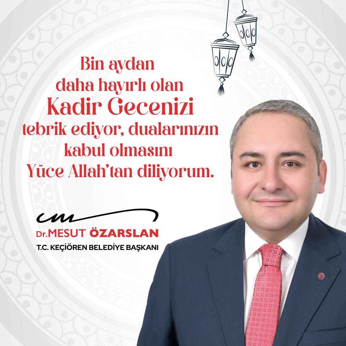 Bin aydan daha hayırlı Kadir Gecenizi tebrik ediyor, dualarınızın kabul olmasını Yüce Allah’tan diliyorum.