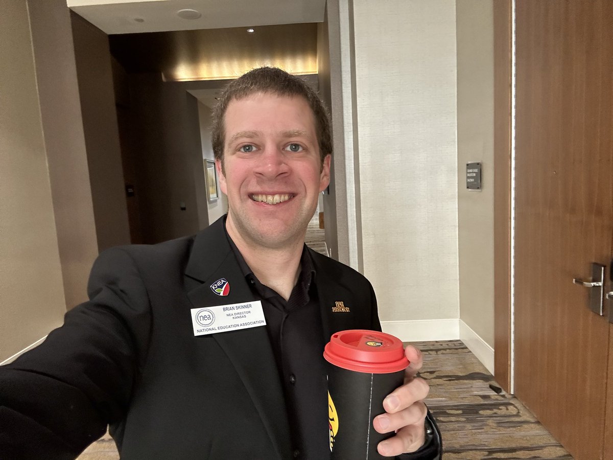 At the Board Meeting and have my coffee in hand, preparing for all of the KNEA Delelates to arrive tonight and tomorrow morning, as we kick off our Representative Assembly. <a href="/kneanews/">Kansas NEA</a>