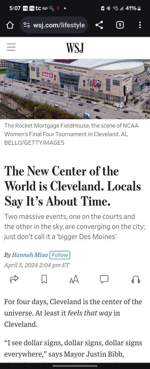 Will never forget when a high-ranking someone asked me at a conference if I moved to Cleveland 'willingly.' Cleveland is a hidden gem. We're wonderful people. Welcome to our city, whether you say nice things about us or not. #NCAAMarchMadness #SolarEclipse2024