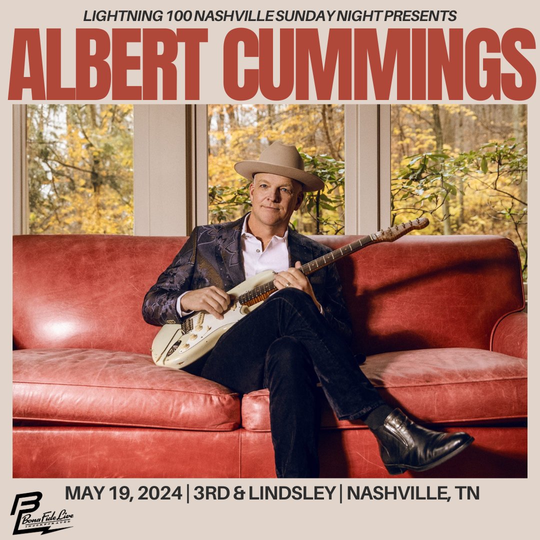 Are you a blues lover? If yes, you will not want to miss the man shaping modern blues music, Albert Cummings, on May 19th! A part of the Lightning 100 #NashvilleSundayNight series! Head over to our website now to snag your tickets, 3rdandlindsley.com!