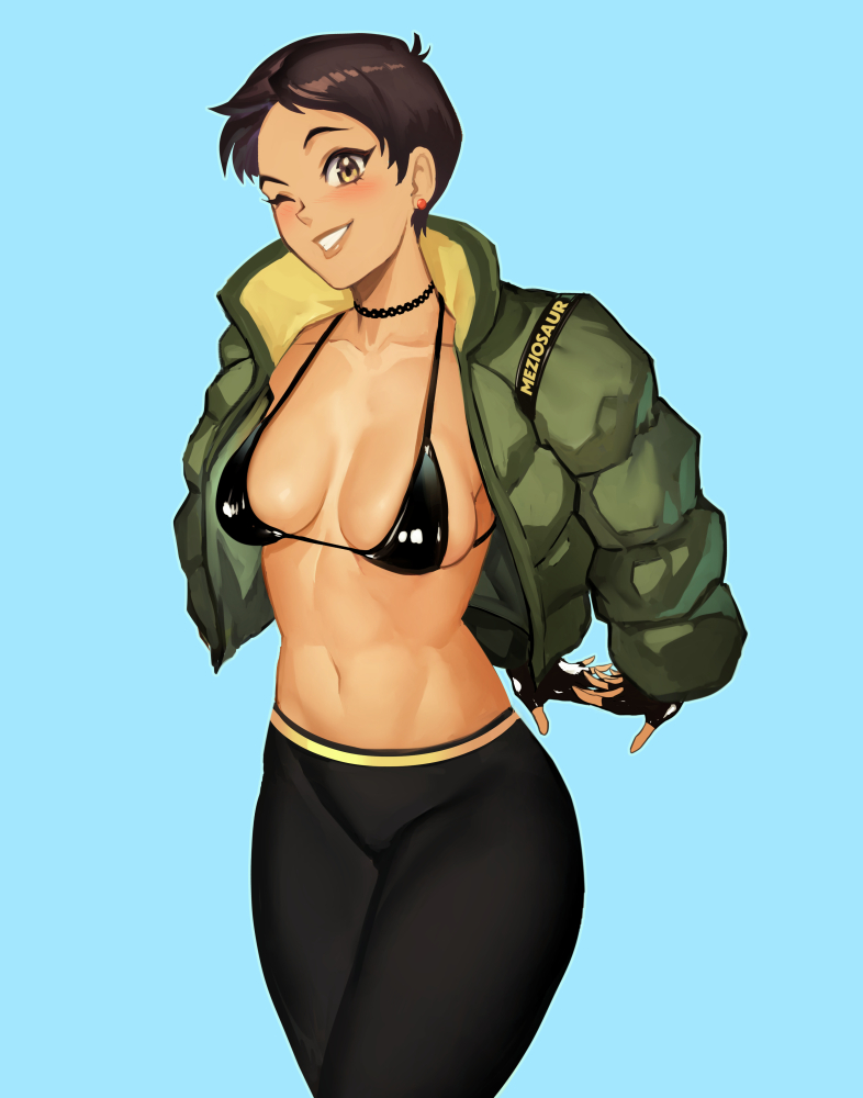 La morena tiene calor en estos momentos... y aburrida un poco.