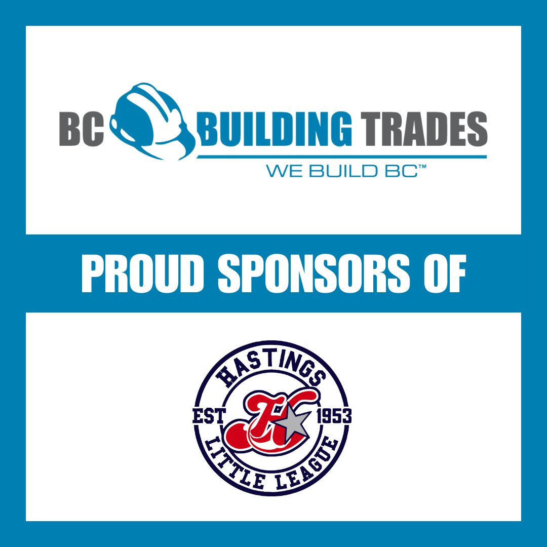 We're proud to support grassroots sports in communities across B.C.! The BC Building Trades is proud to support Hastings Little League. Wishing all players, coaches and parents an outstanding baseball season!