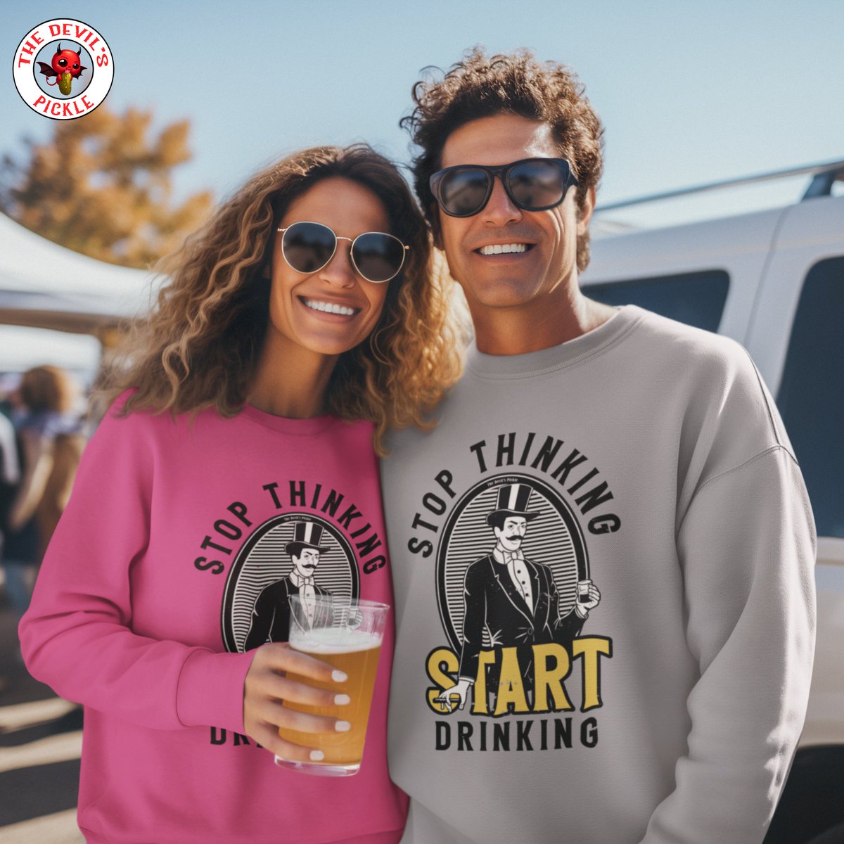 No need for deep thoughts when you've got a cold drink and a comfy crewneck on hand ✨ The Best Beer & Booze Drinking Sweatshirts Around!

#StopThinkingStartDrinking #byob  #beerdrinking #beertshirts #drinkup #SipSipHooray #daydrinking  #ThirstyThursday #beeroclock #beerandbooze