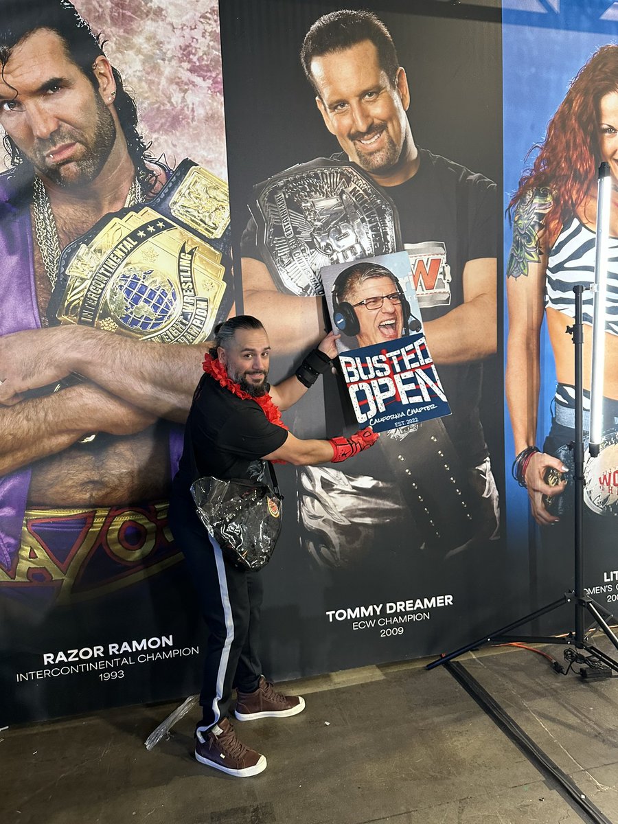 Oh hi <a href="/THETOMMYDREAMER/">Tommy Dreamer</a> <a href="/davidlagreca1/">Dave LaGreca</a> <a href="/BustedOpenRadio/">SiriusXM Busted Open</a> #WWEWorld #ECW <a href="/WWE/">WWE</a> #calichapter <a href="/TrendaMajellan/">TrendaMajellan</a> <a href="/adamzit9977/">Zito from California</a>